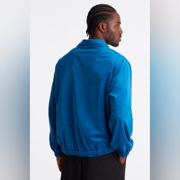 Relaxed Velvety Velour Polo Long Sleeve Shirt - Picture 4 of 6